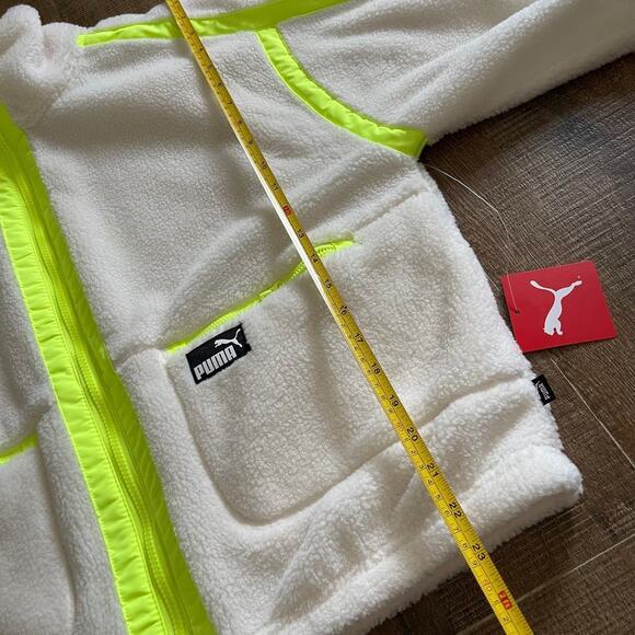 PUMA NWT Women's Sherpa Fleece Jacket with Woven Details Size Large - Picture 9 of 9